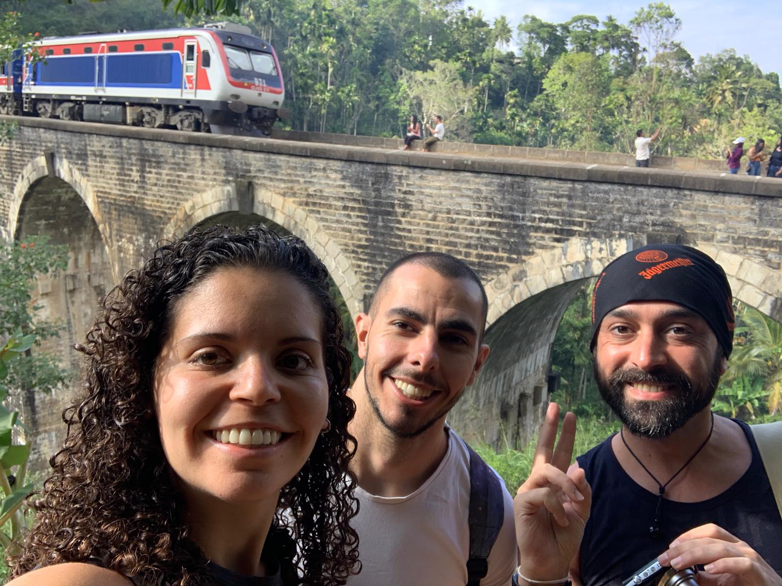 Nuno with friends at Nine Arch Bridge in Ella